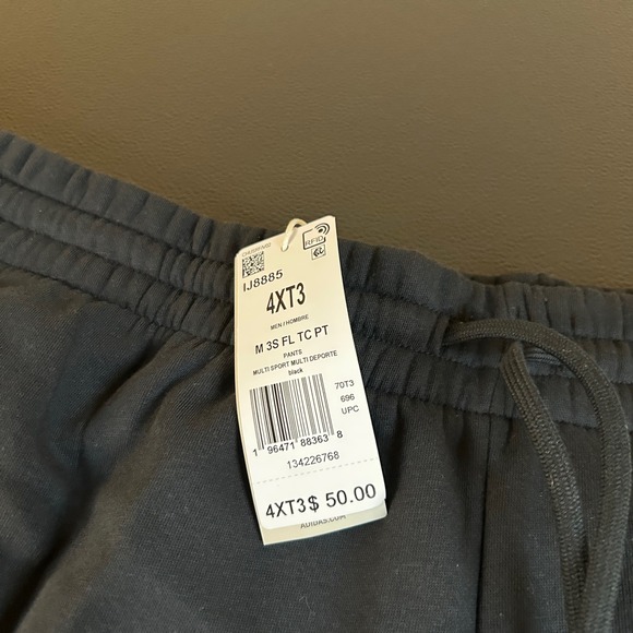 Adidas Training Pants Joggers Track Sweatpants Athletic Black Mens 4XT NWT - Picture 3 of 13